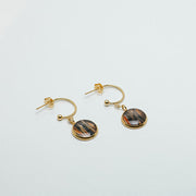Gold Open Hoop Posts on a white background.