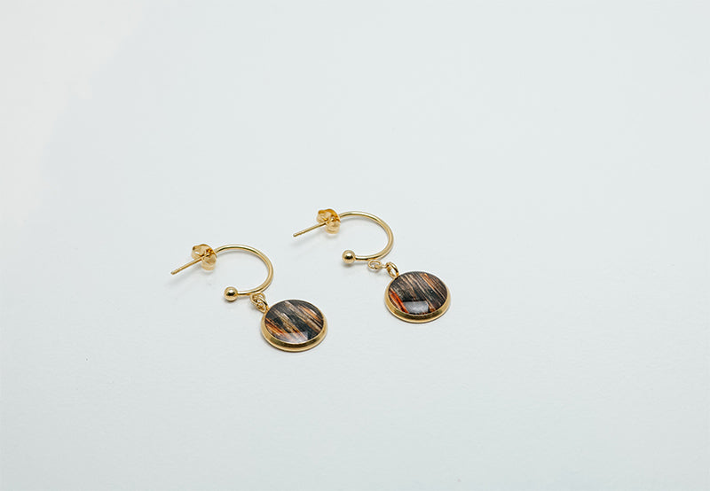 Gold Open Hoop Posts on a white background.