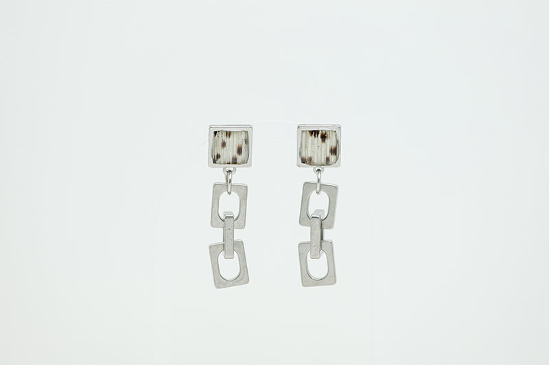 Chain Link Earrings on a white background.