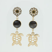Sea Turtle Mandala Drops on a white background.