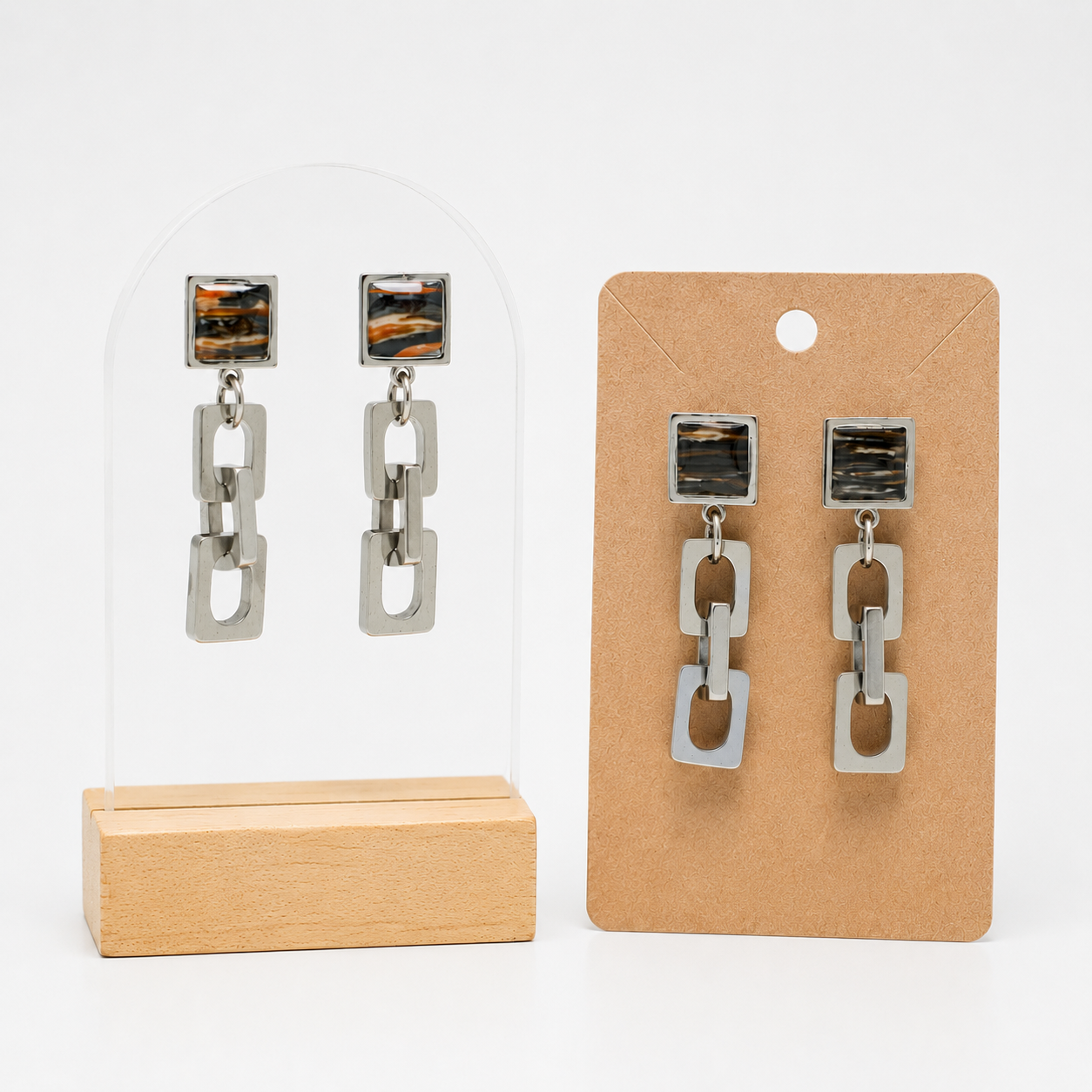 Lionfish chainlink earrings in pelvic and pectoral fins