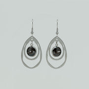 Silver Teardrop Earrings on a white background.
