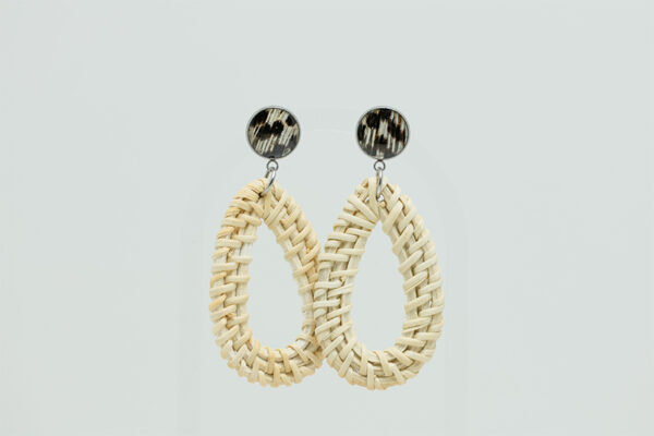 Boho Rattan Teardrop Earrings