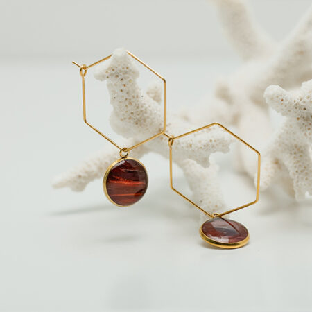 Gold Hexagon Hoops